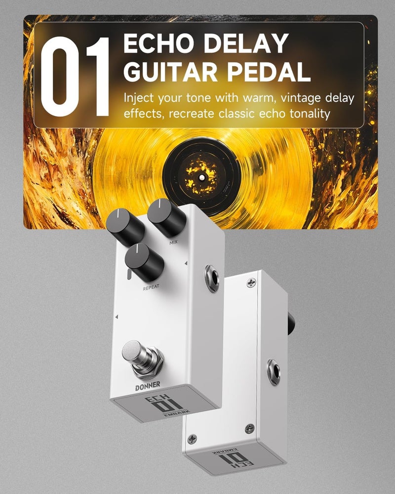 Donner EMBARK 01 ECHO Delay Guitar Pedal, DIY Shell, Electric Guitar, Analog Guitar Effect Pedal, true bypass - Image 2